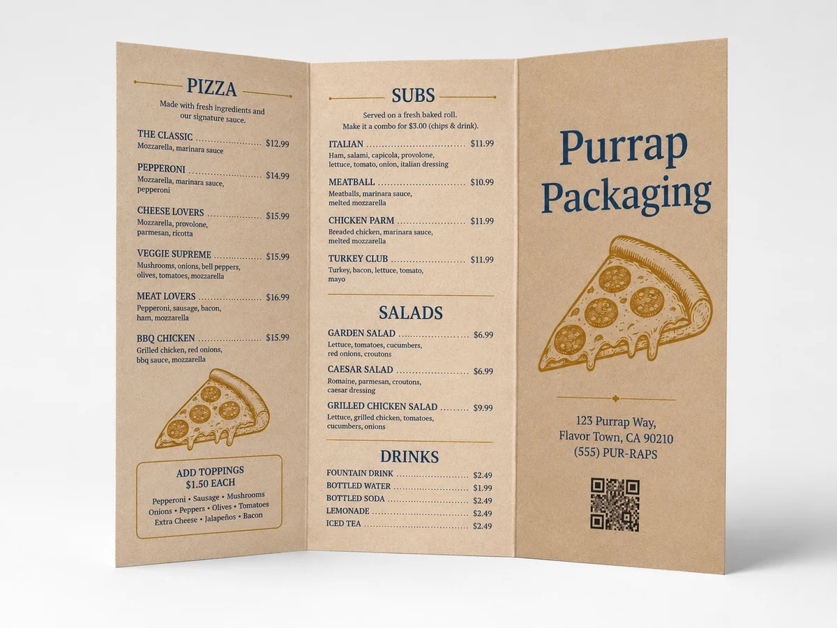 Tri-Fold Menu